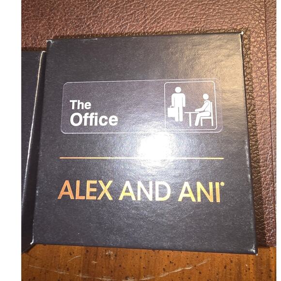 2 ALEX & ANI Gold tone Inline Bar THE OFFICE Collectible Bangle Expandable NIB - Picture 3 of 10